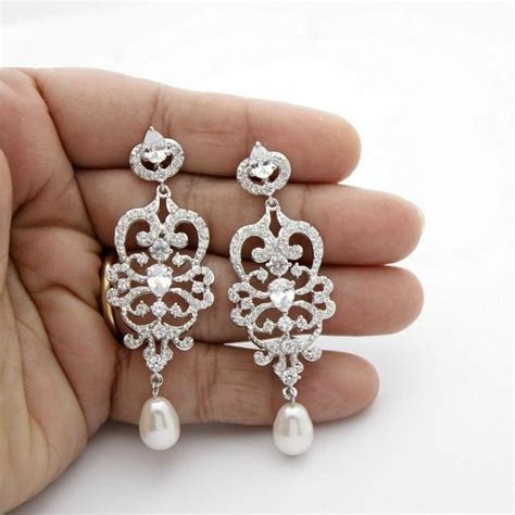 chanel pearl chandelier earrings|vintage pearl chandelier earrings.